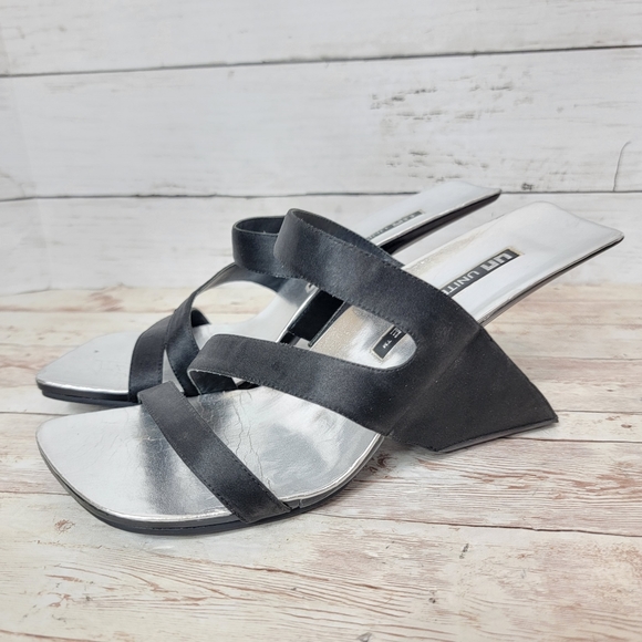 United Nude Shoes - United Nude Loop hi black satin mule sandals